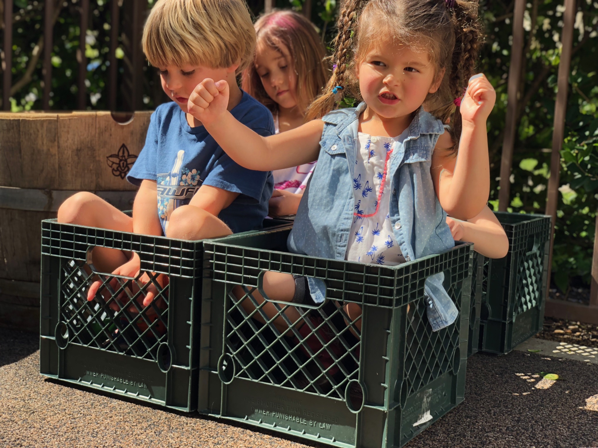 Kids playing outdoors in the sunshine at TRP summer camp