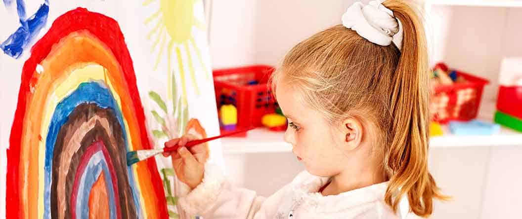 Children playing and learning